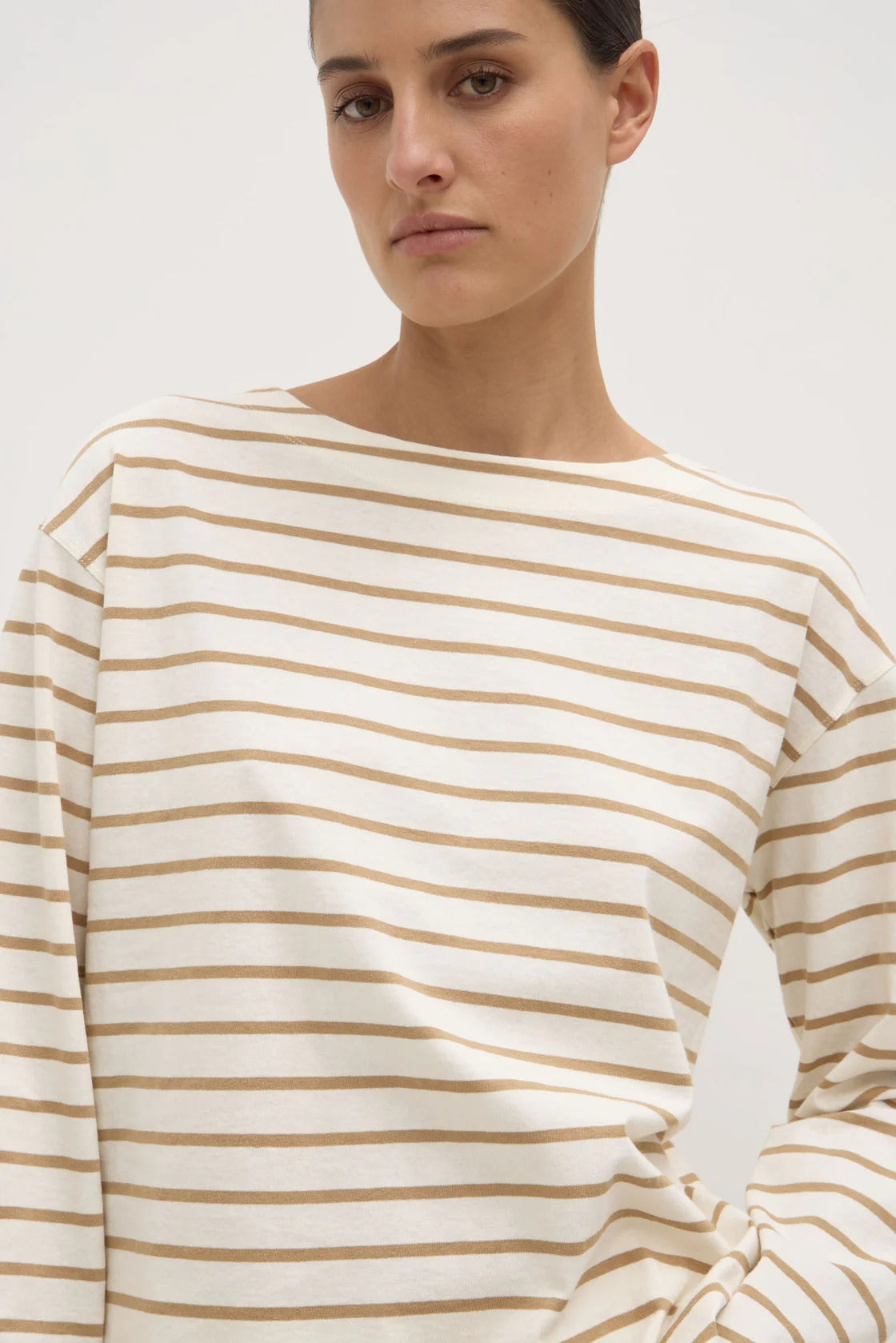 Assembly Label | Bonne Long Sleeve Tee - Tan/Antique White