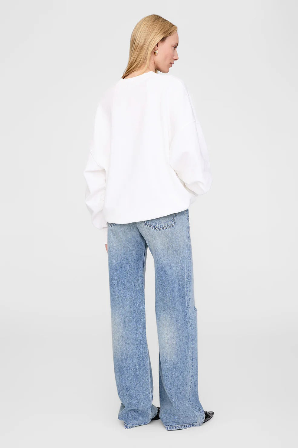 Anine Bing | Miles Sweatshirt Framed Monogram - Off White