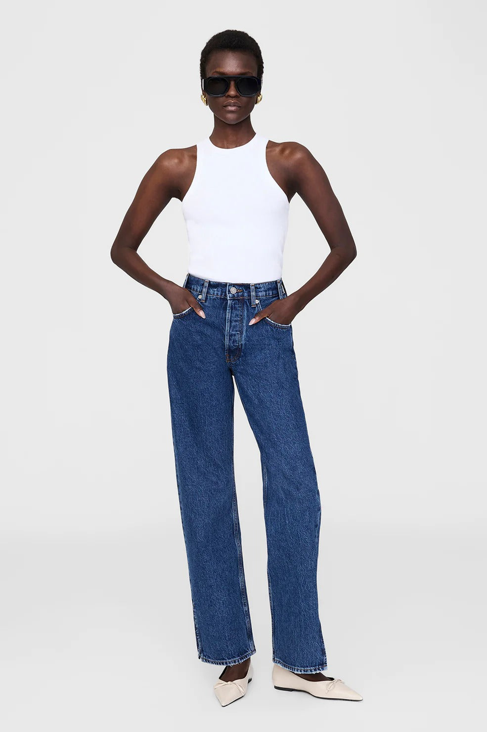 Anine Bing | Roy Jean 31" - Clean Indigo Denim