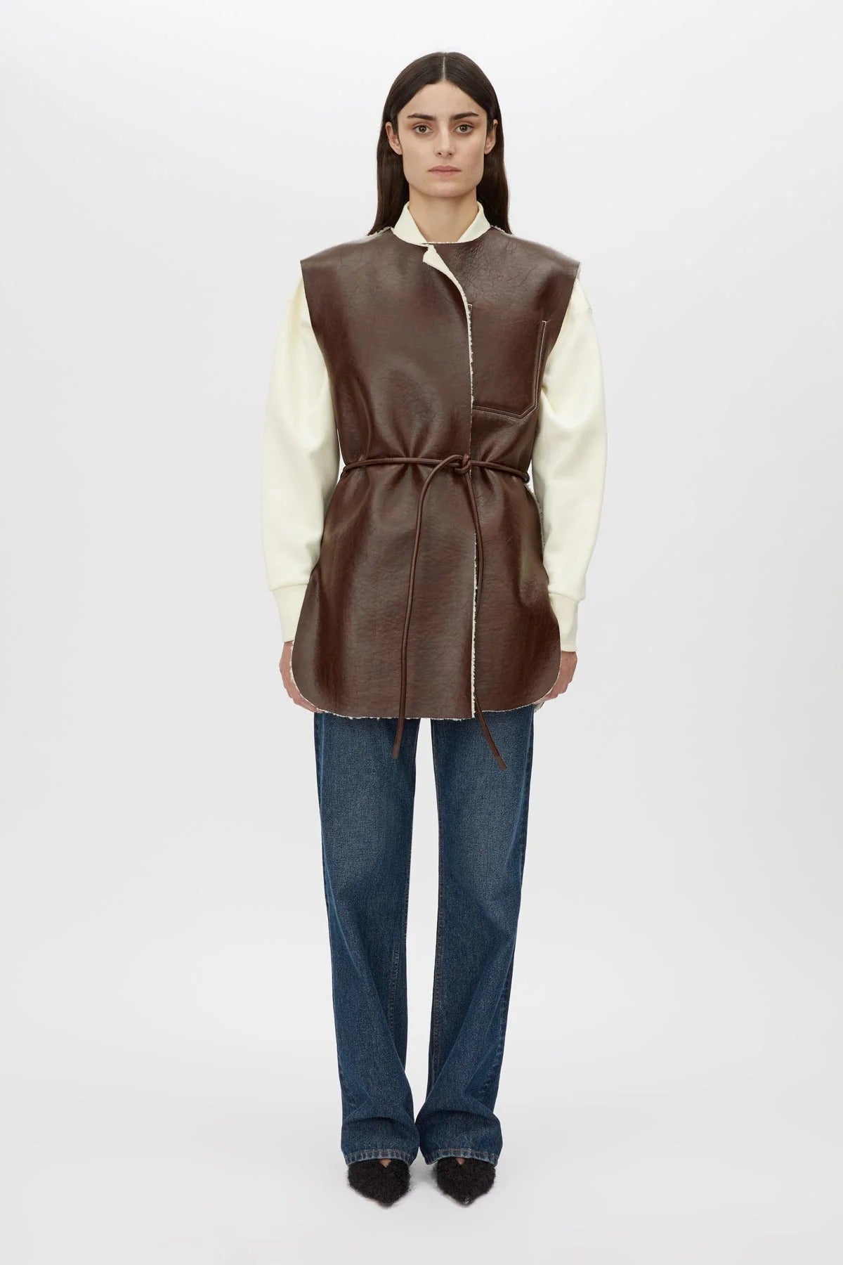 Camilla and Marc | Oswald Reverse Shearling Vest - Chicory