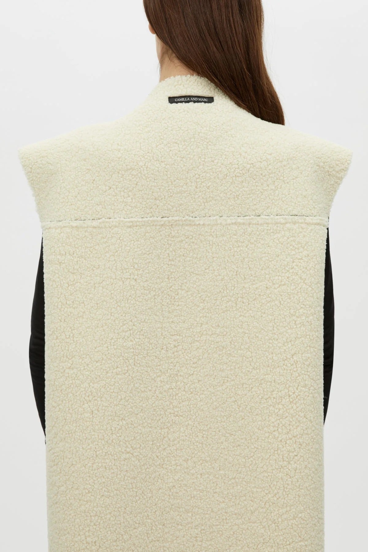Camilla and Marc | Oswald Reverse Shearling Long Vest - Black