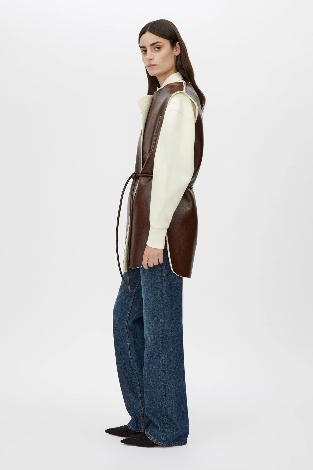 Camilla and Marc | Oswald Reverse Shearling Vest - Chicory