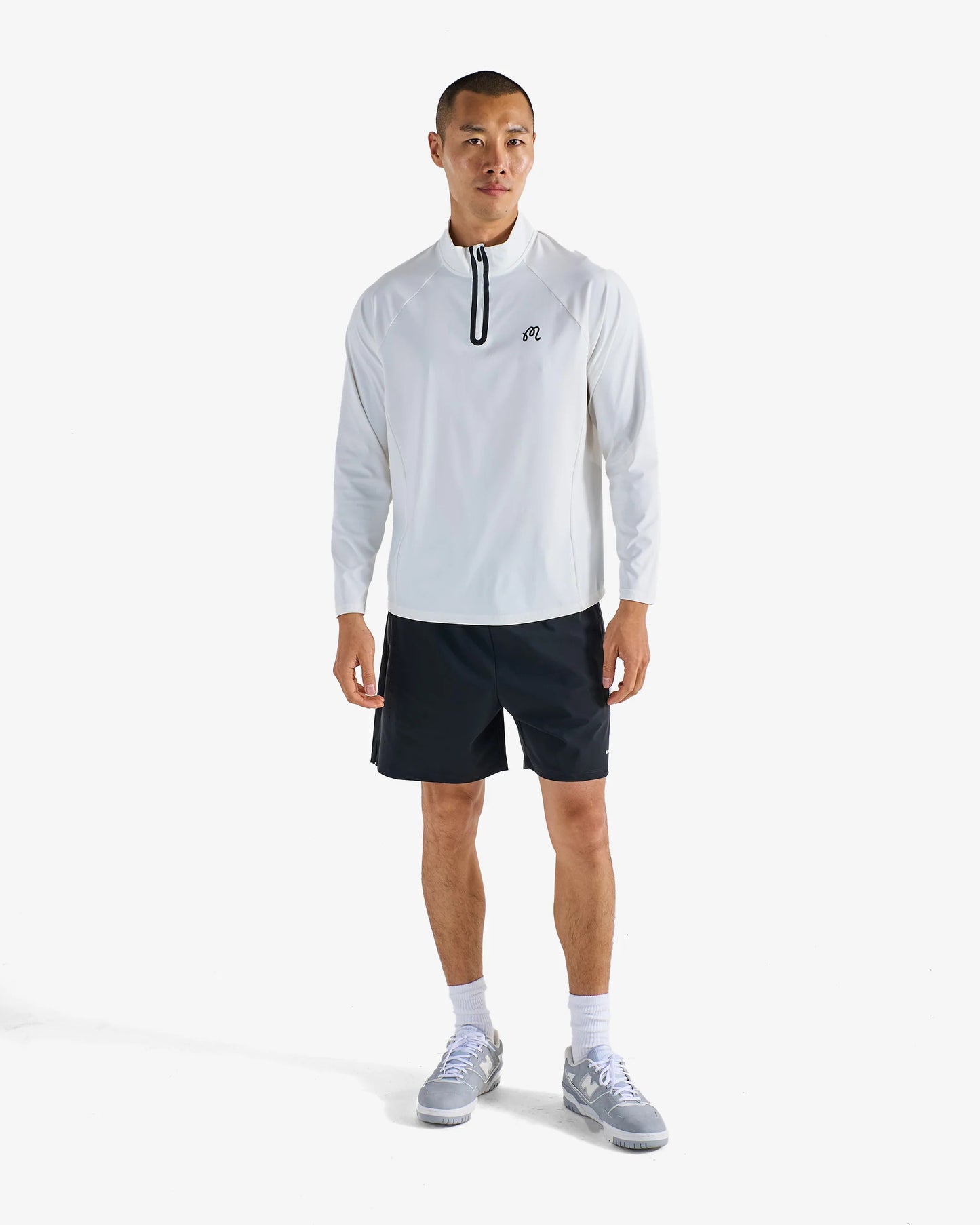 Malbon | Performance Raglan Quarter Zip - White