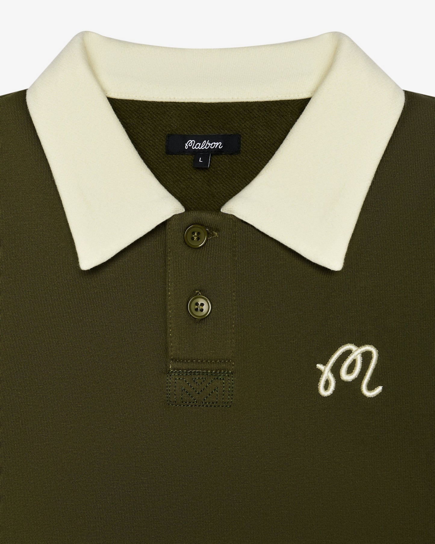 Malbon | Artigianale Collared Crewneck - Cypress Green