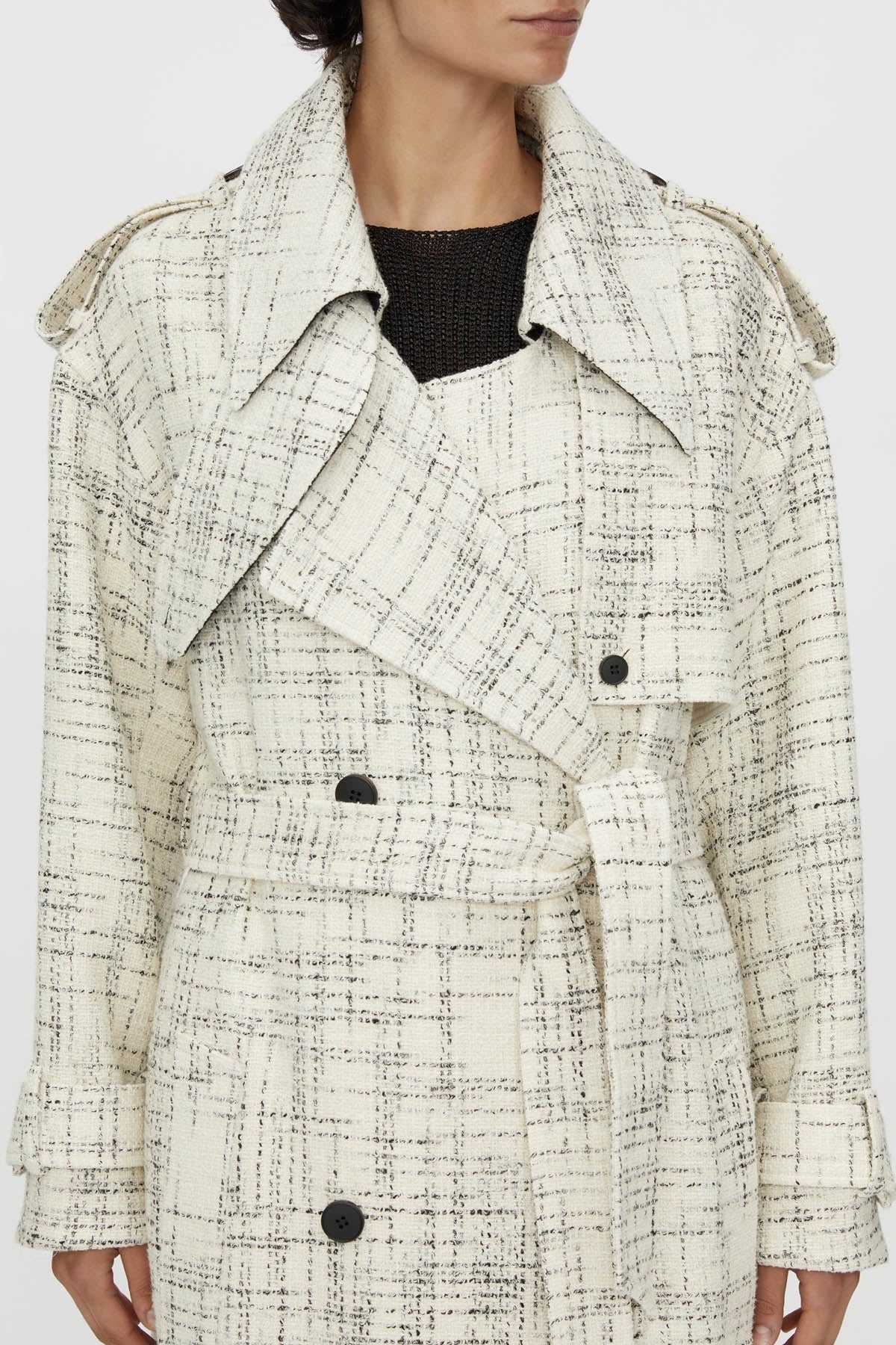 Camilla and Marc | Corvina Trench Coat - Cream Cross Hatch