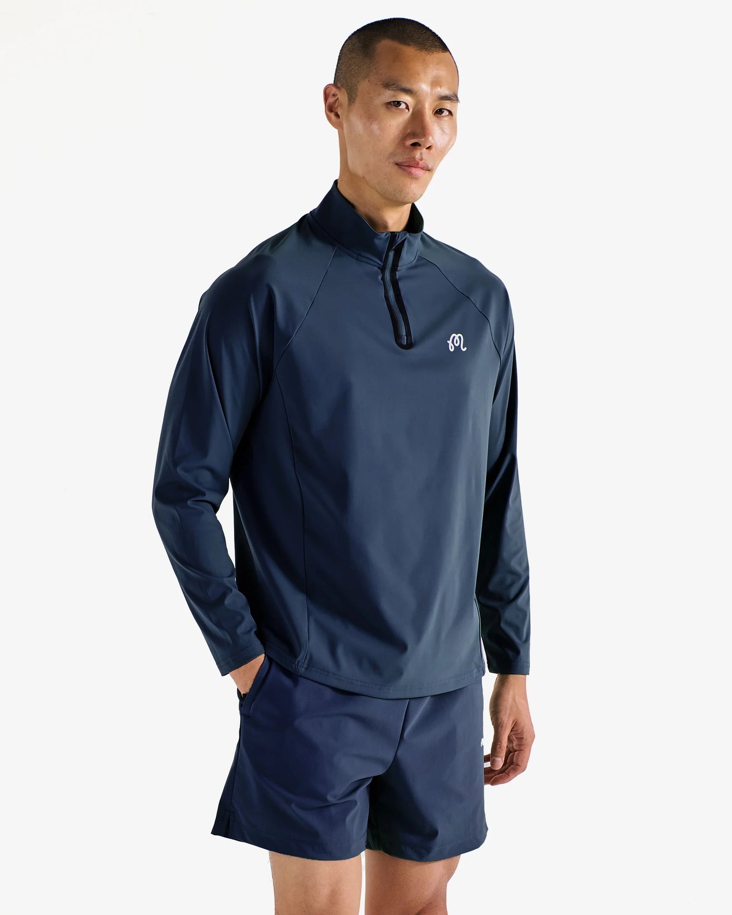 Malbon | Performance Raglan Quarter Zip - Navy