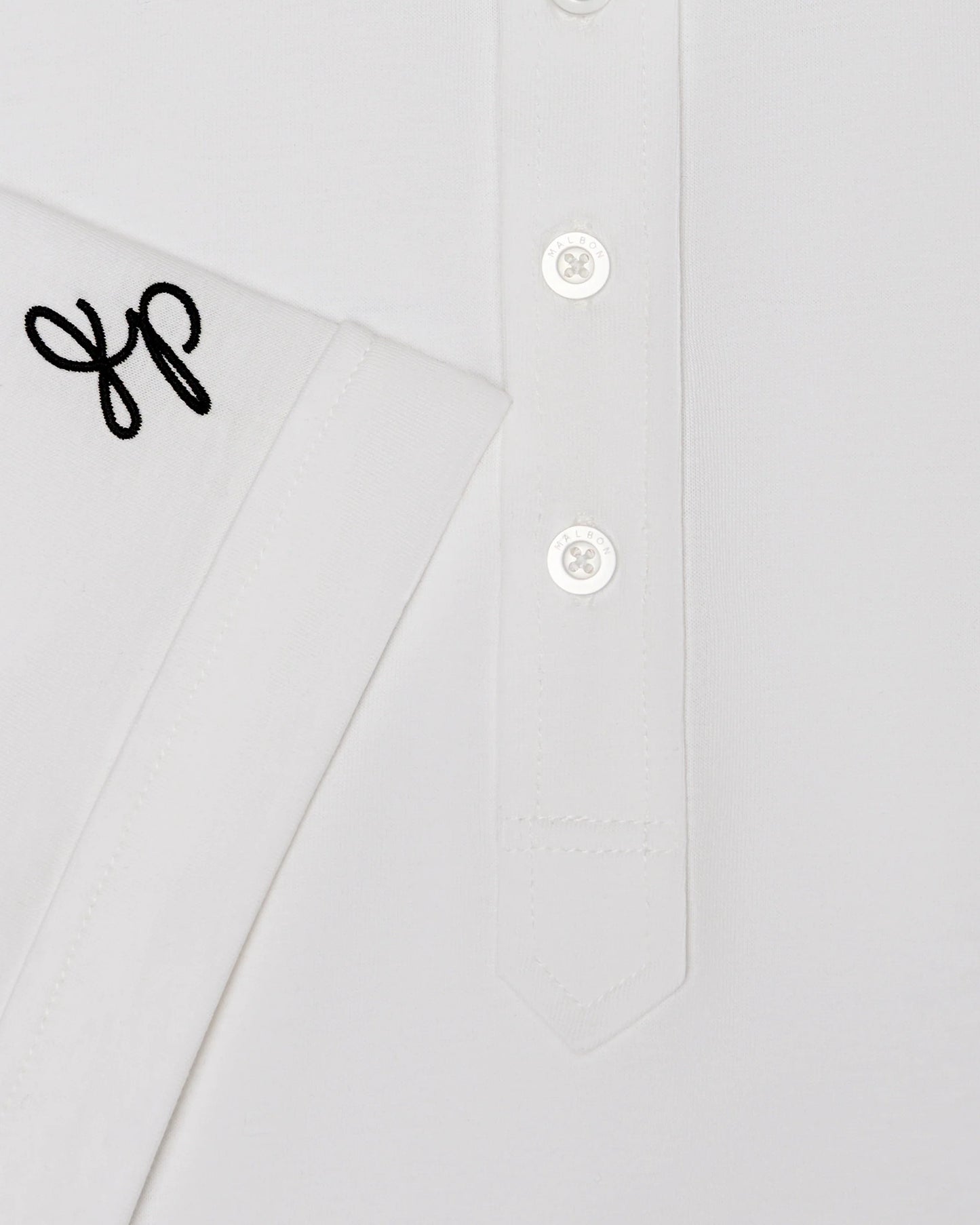 Malbon | Jesper Parnevik Single Pocket Mercerised Cotton Jersey Polo - White