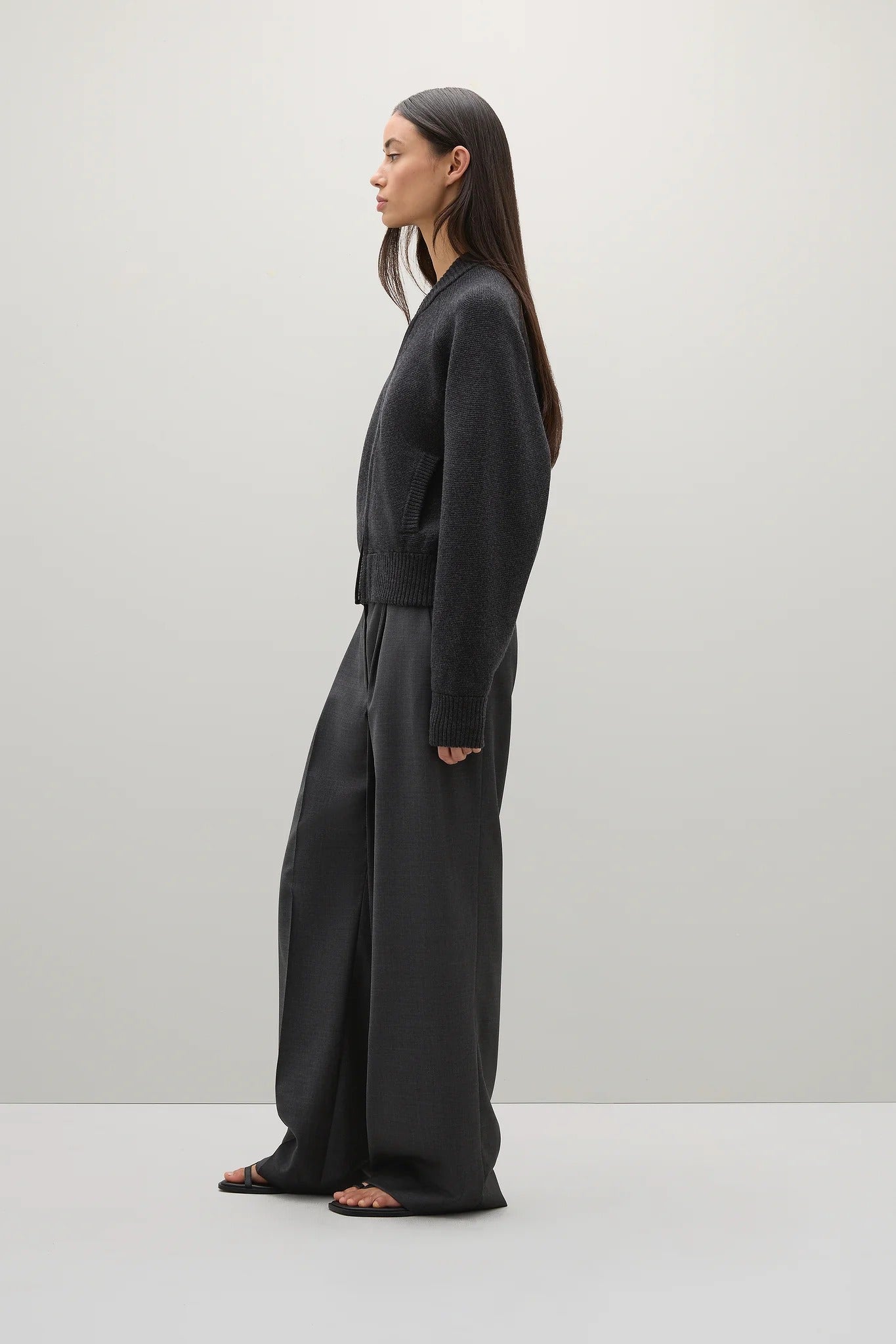 A. Emery | The Herman Knit Bomber - Charcoal Melange