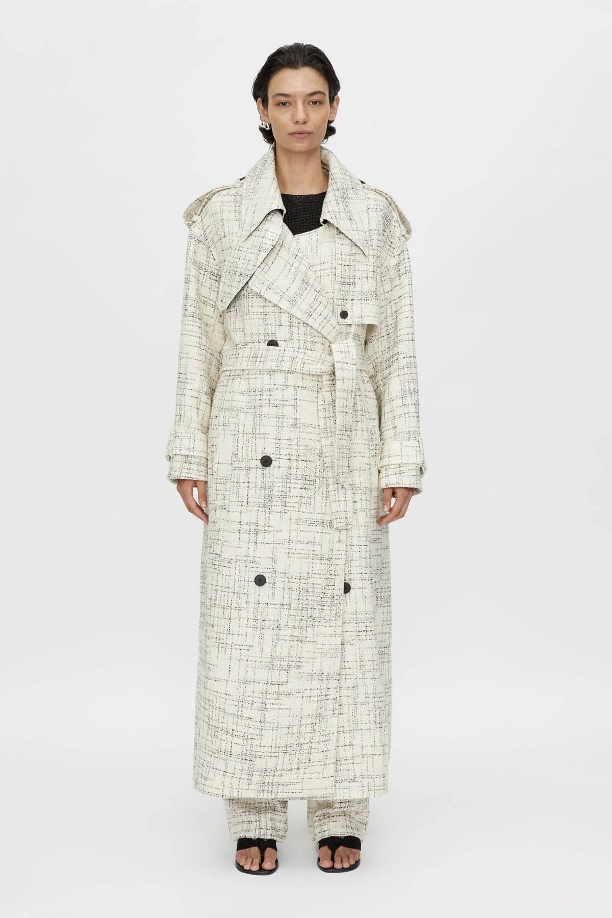 Camilla and Marc | Corvina Trench Coat - Cream Cross Hatch