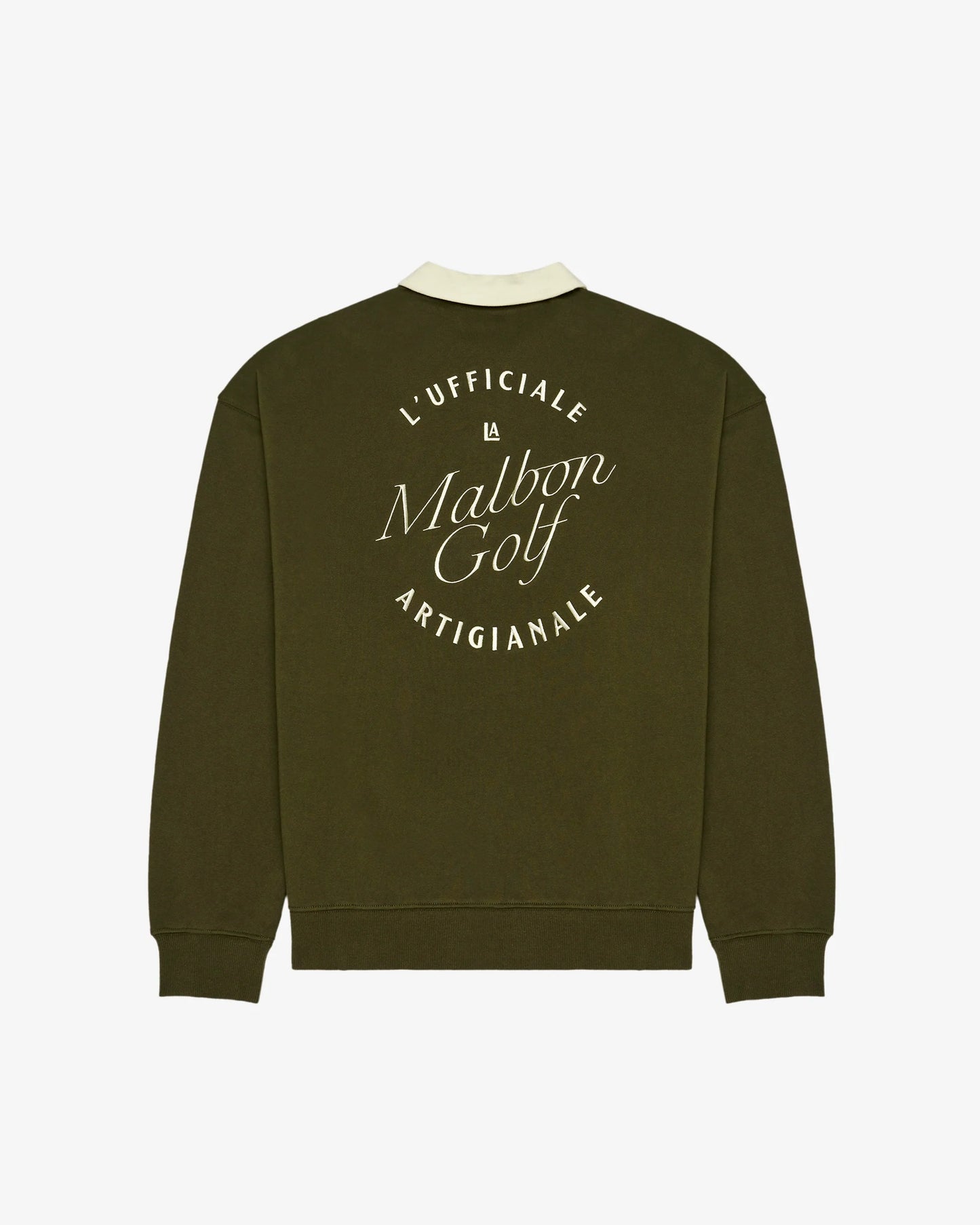 Malbon | Artigianale Collared Crewneck - Cypress Green
