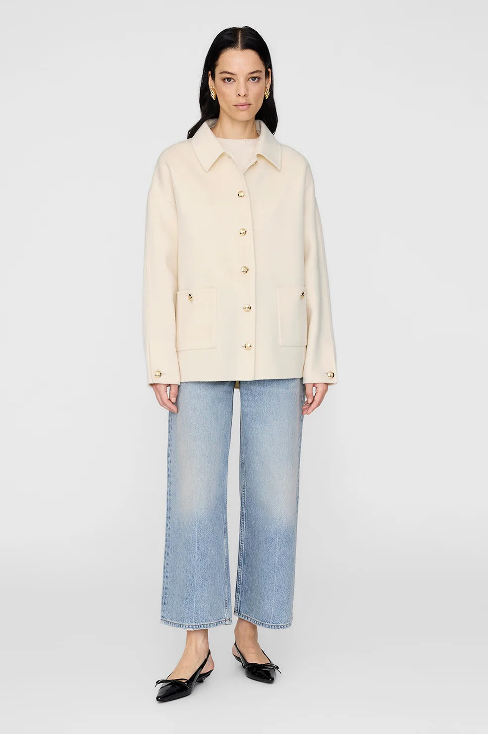 Anine Bing | Luca Jacket - Ivory Cashmere Blend