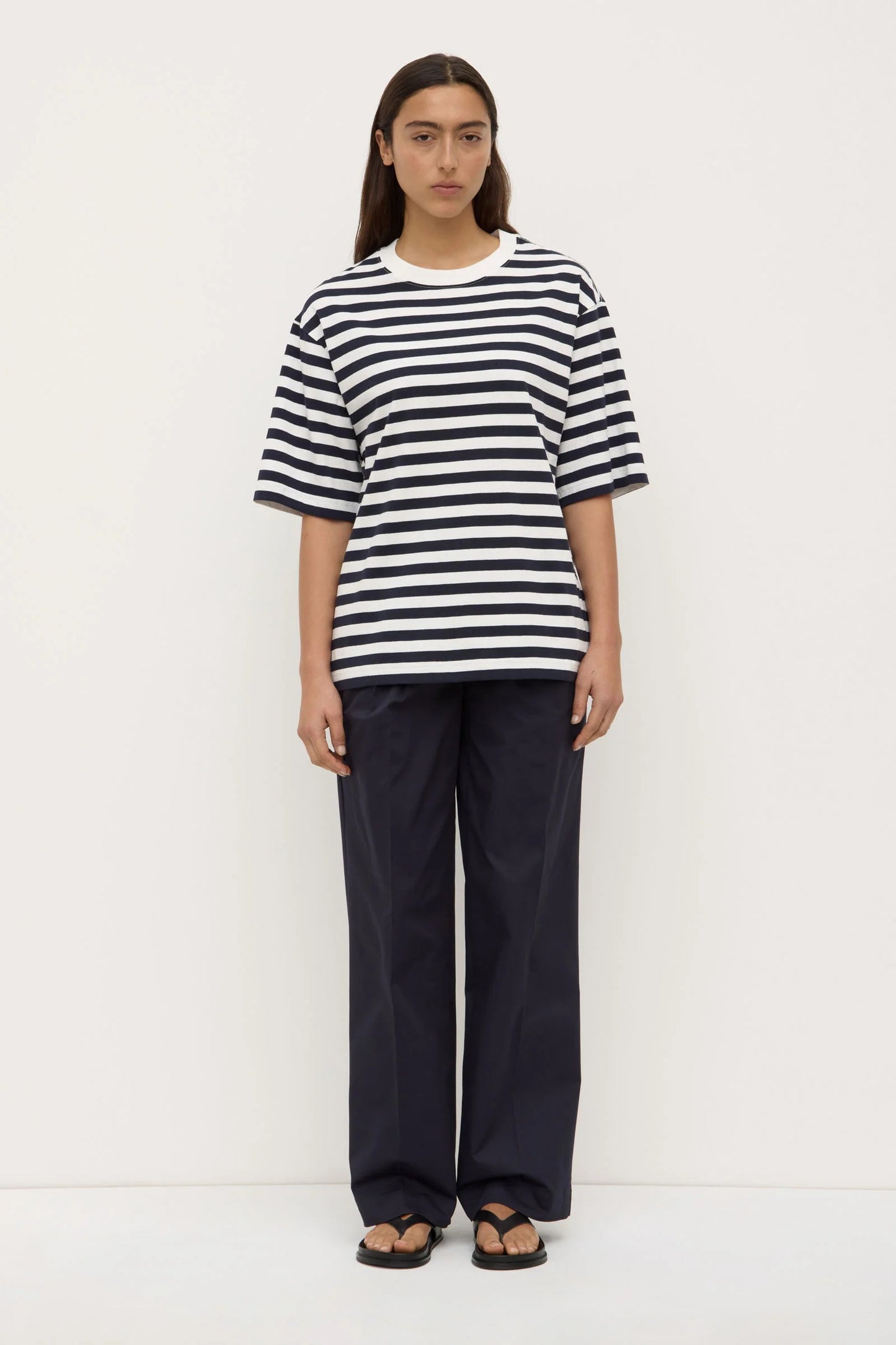 Assembly Label | Monte Stripe Tee - True Navy/White Stripe