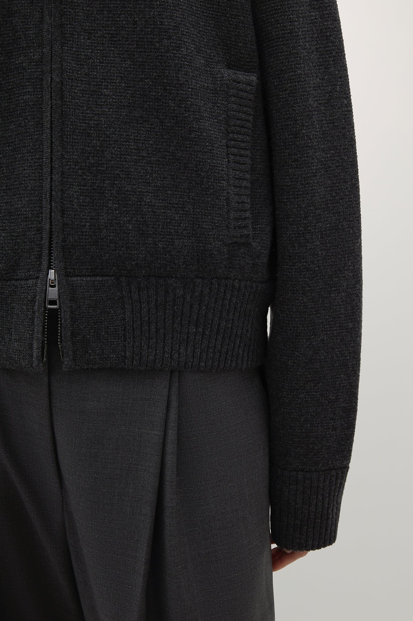 A. Emery | The Herman Knit Bomber - Charcoal Melange