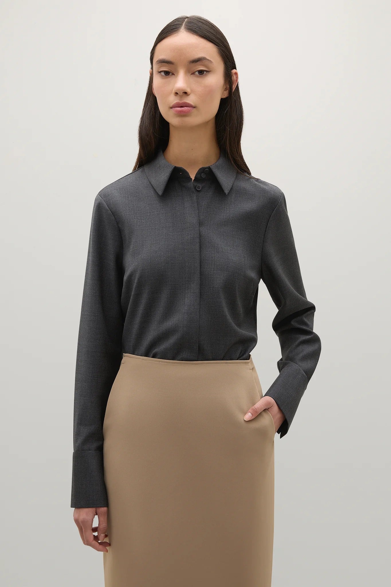 A.Emery | The Philippa Shirt - Charcoal Melange