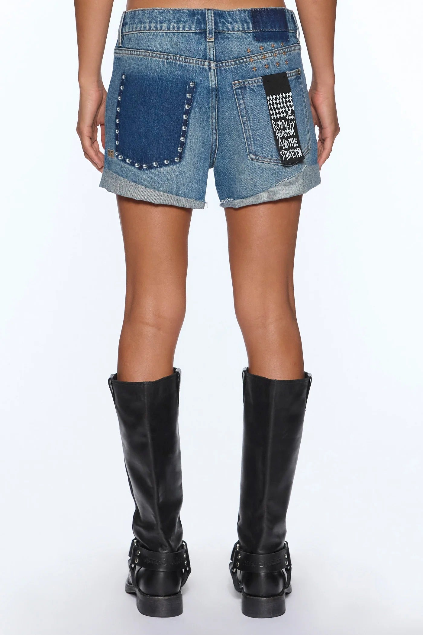 Ksubi | Baggy Short - Texas Blue Studded