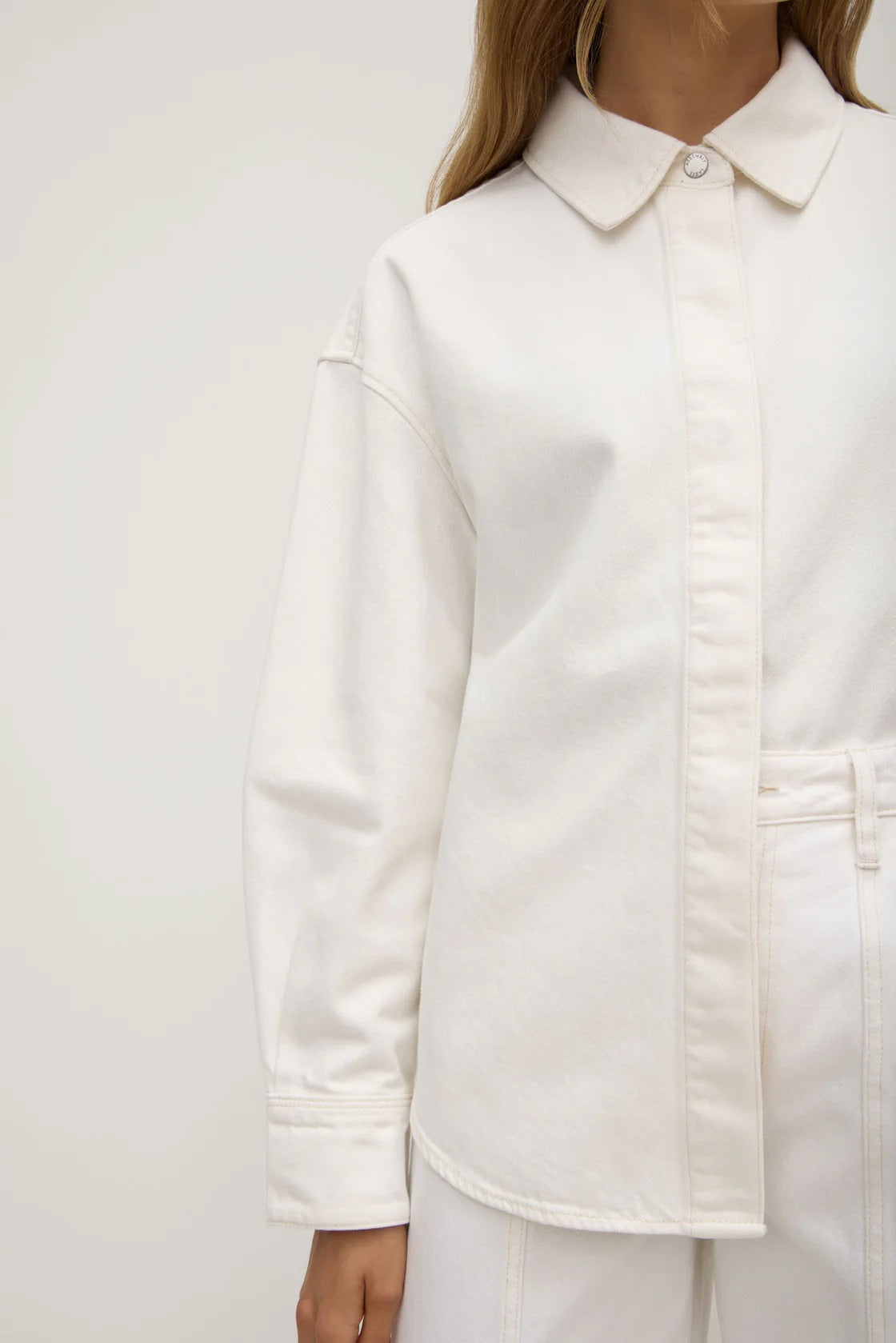 Assembly Label | Emilia Denim Overshirt - Vintage White