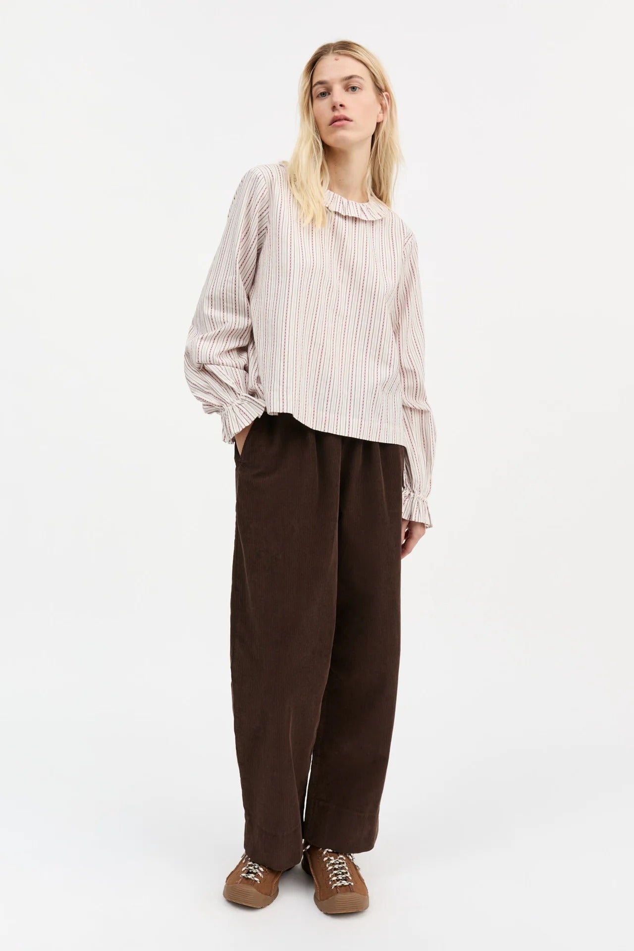 Skall Studio | Cornflower Blouse - Raspberry/Cream stripe