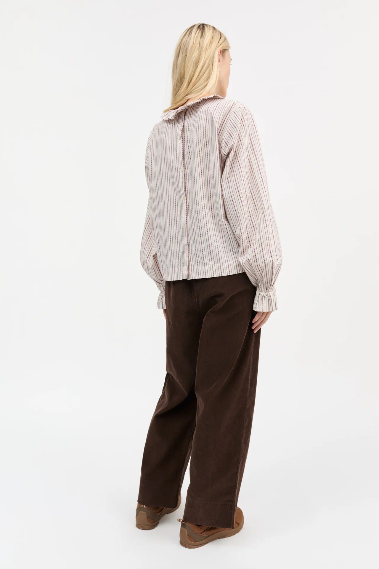 Skall Studio | Cornflower Blouse - Raspberry/Cream stripe