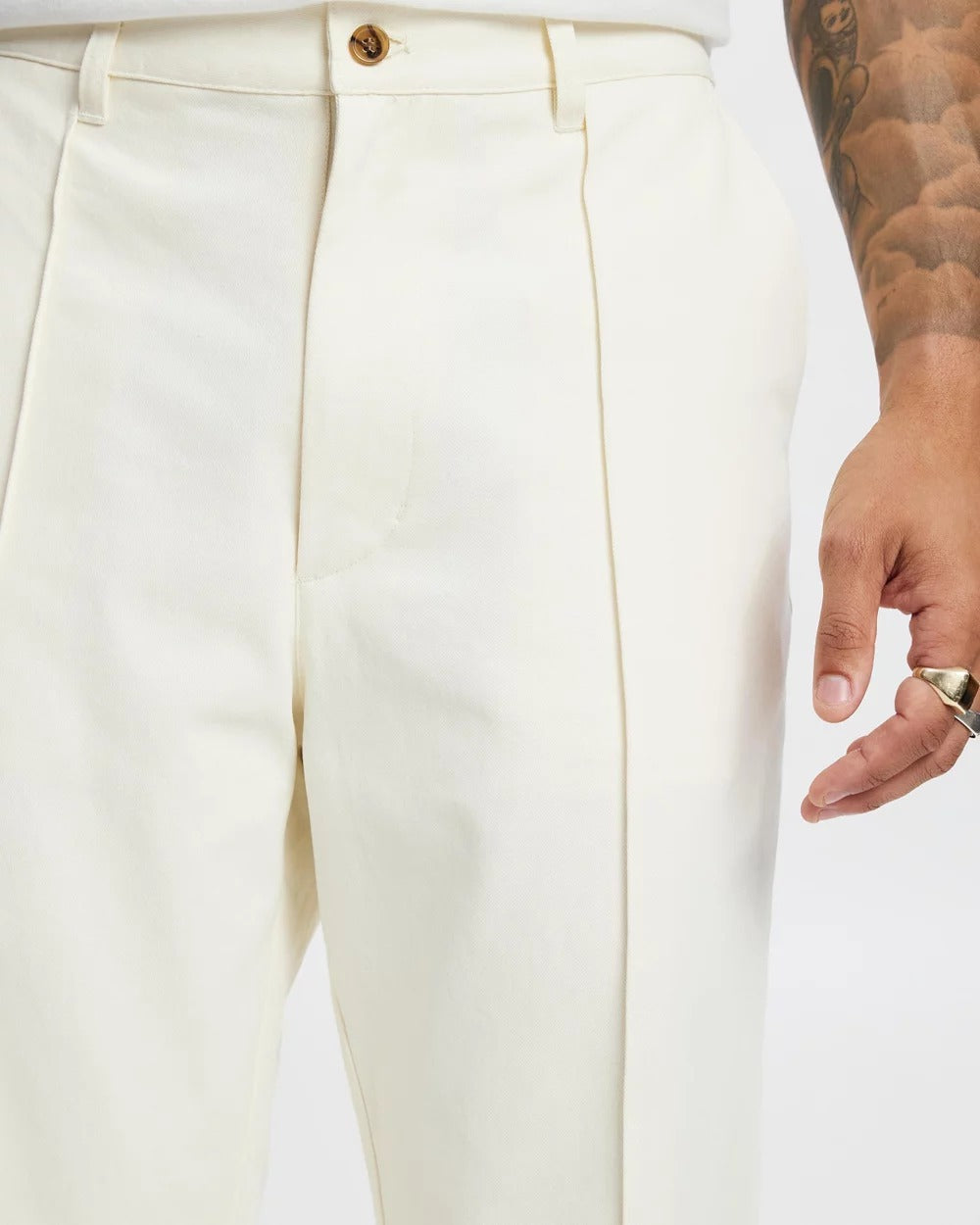 Malbon | Cannes Pleated Trousers - Ivory
