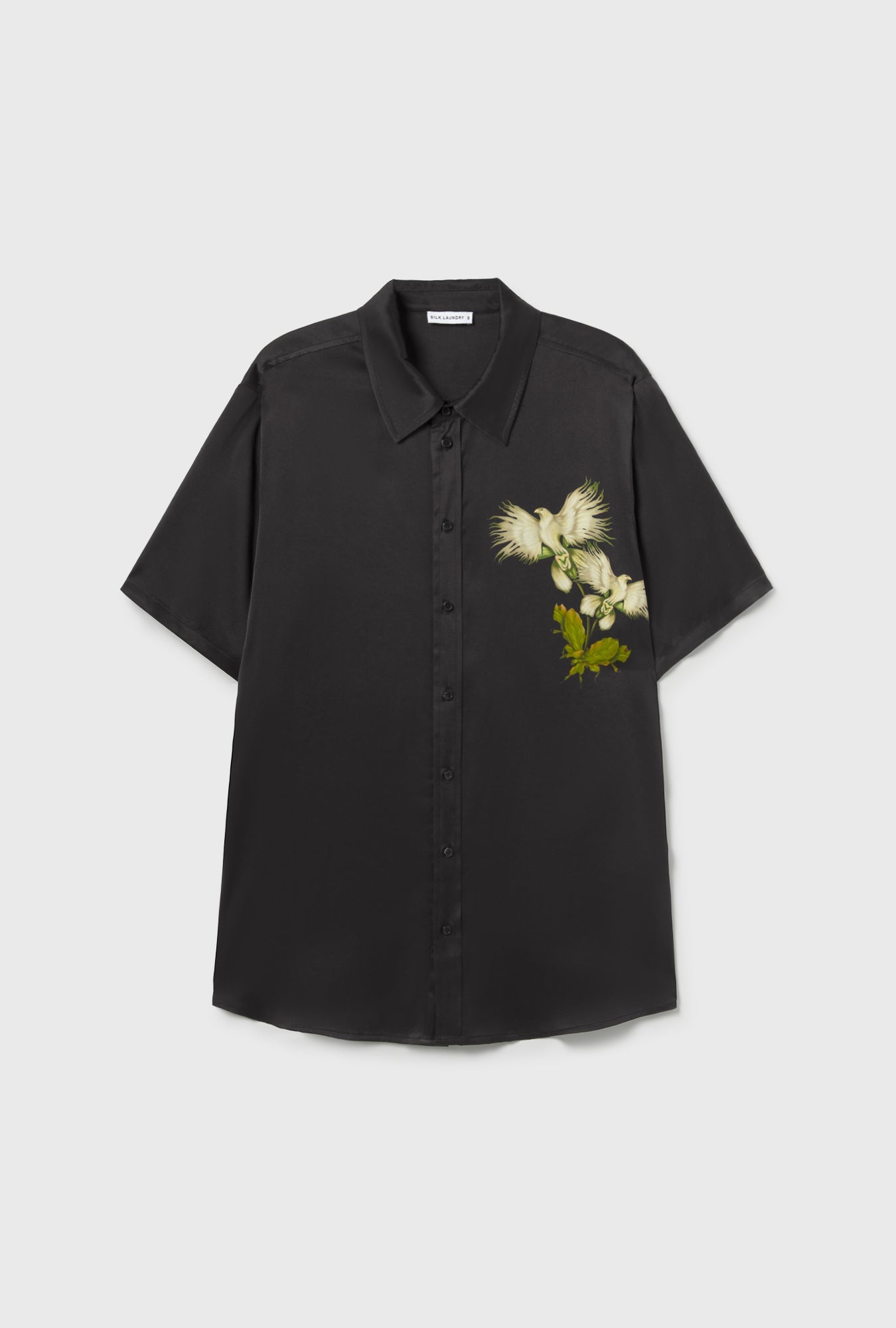 Silk Laundry | Short Sleeve Boyfriend Shirt - Egret