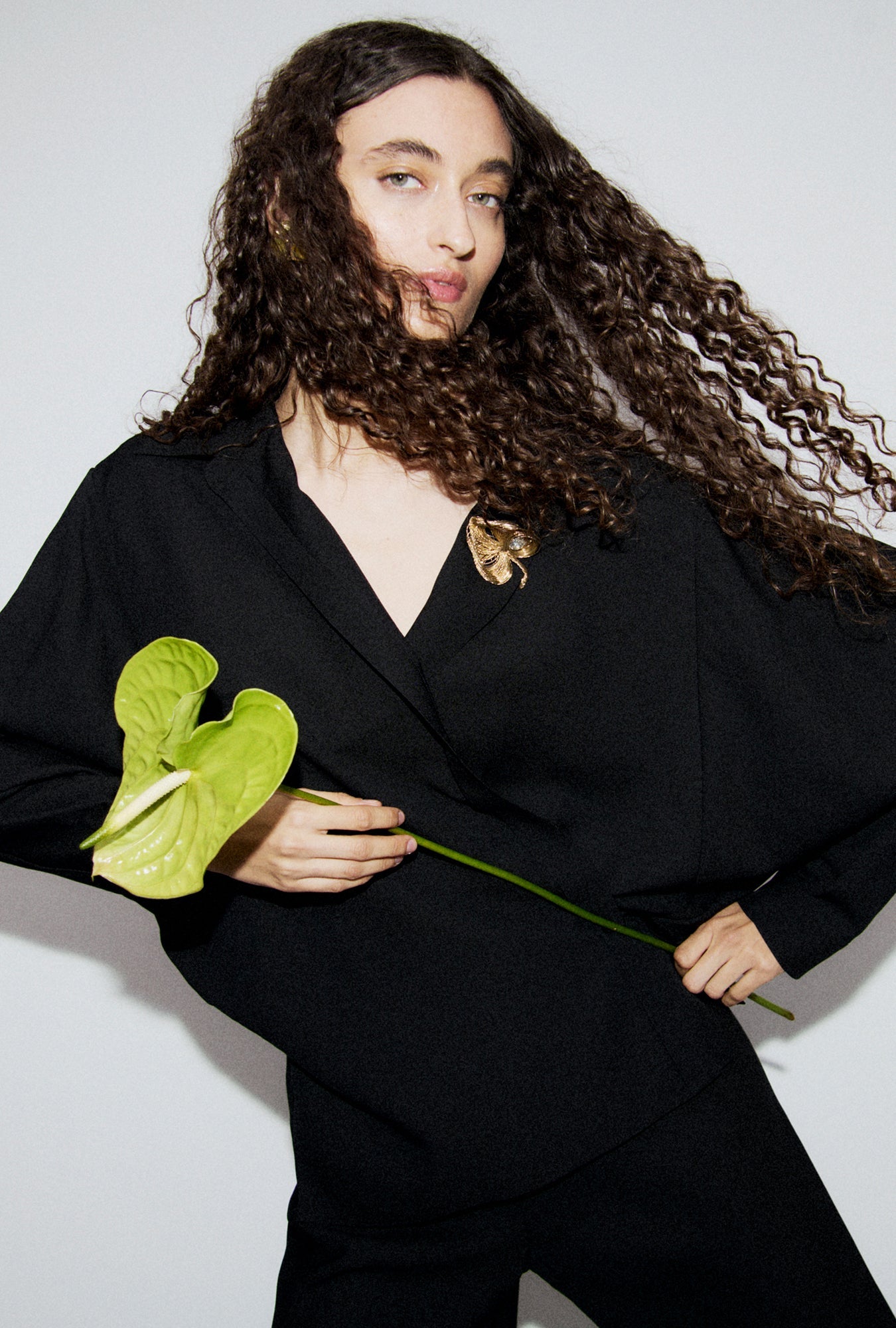 Silk Laundry | Wool Silk Cross Over Shirt - Black