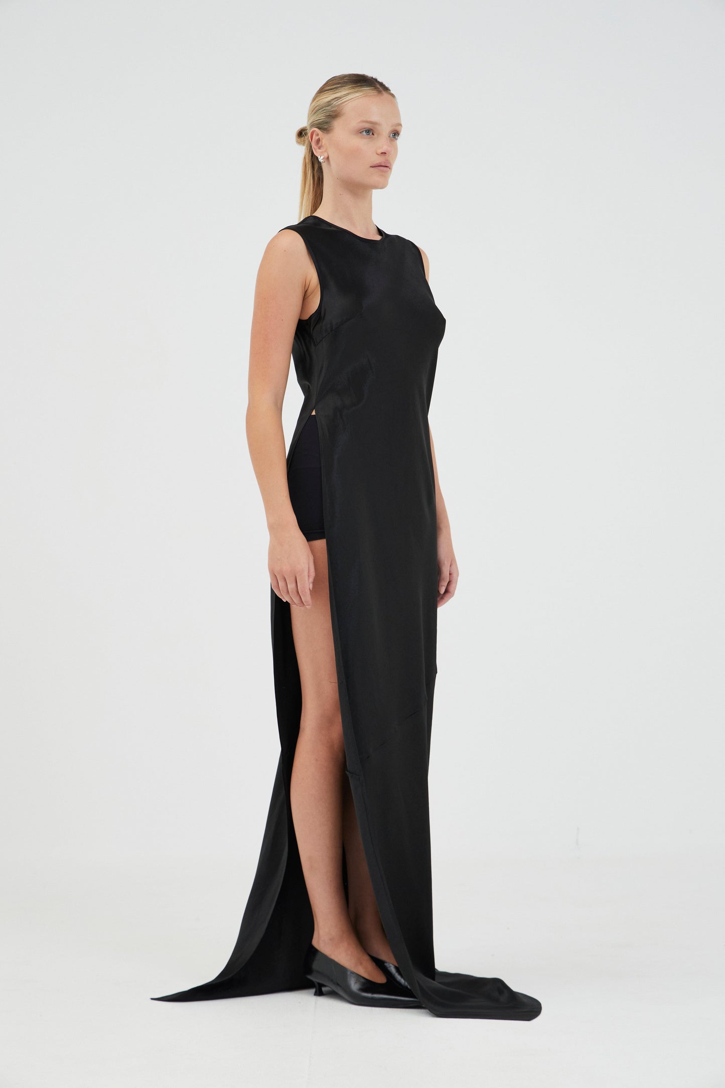 Third Form | Revery High Split Tank Dress - Black