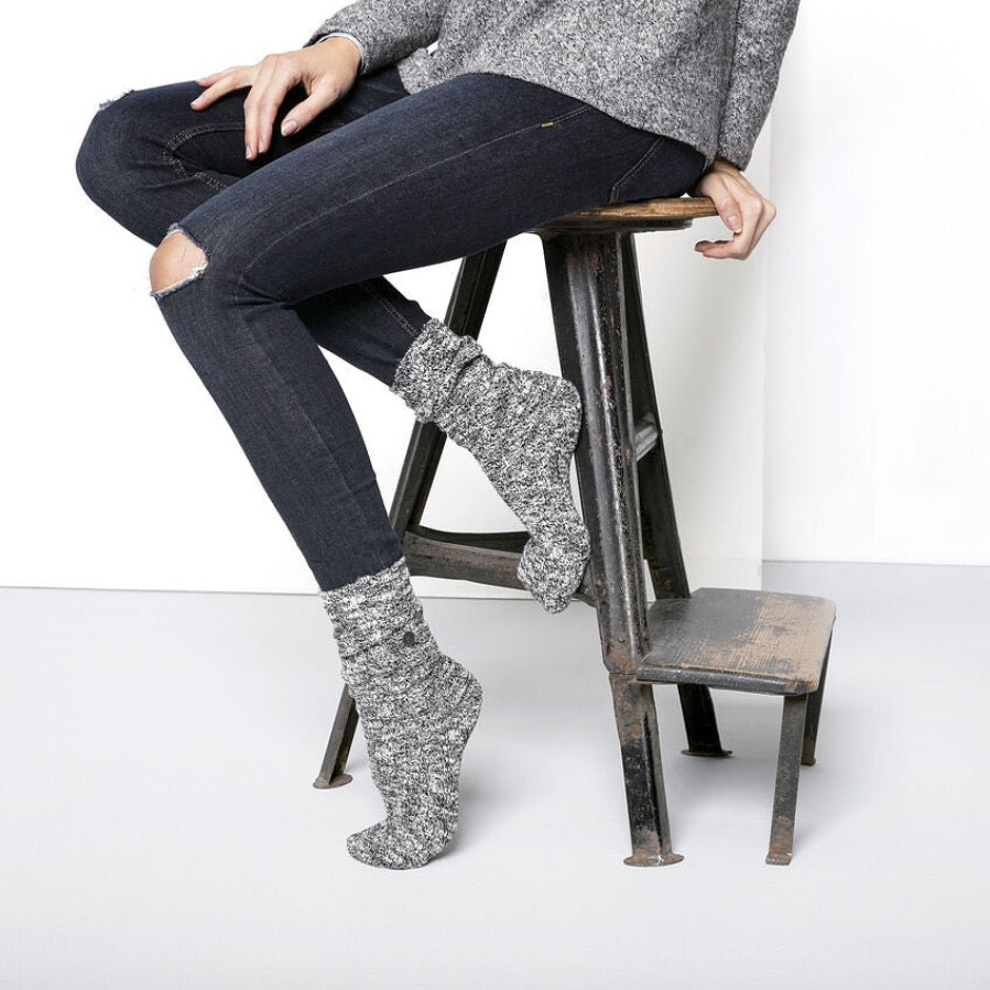 Birkenstock | Womens Cotton Slub Socks - Black/Grey