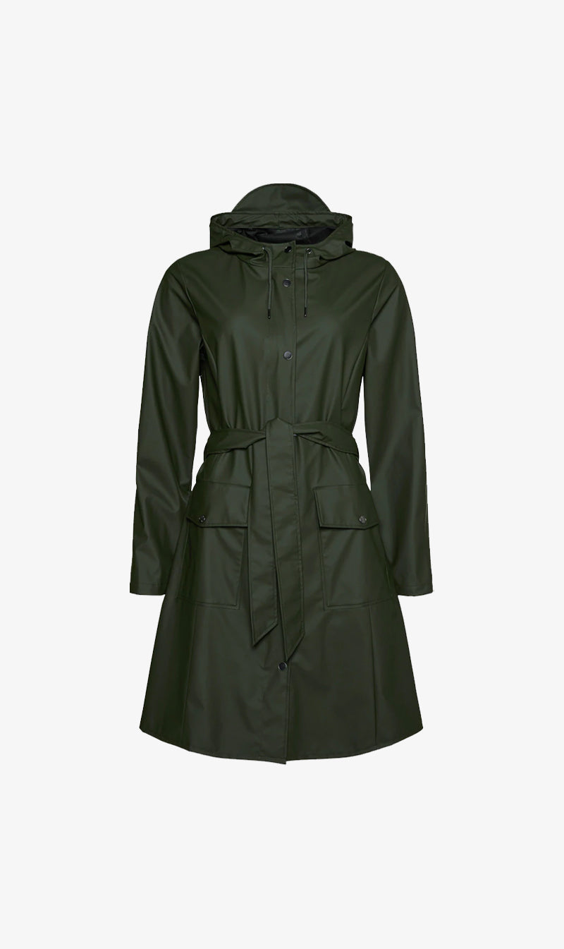 Rains | Curve Long Jacket - Green