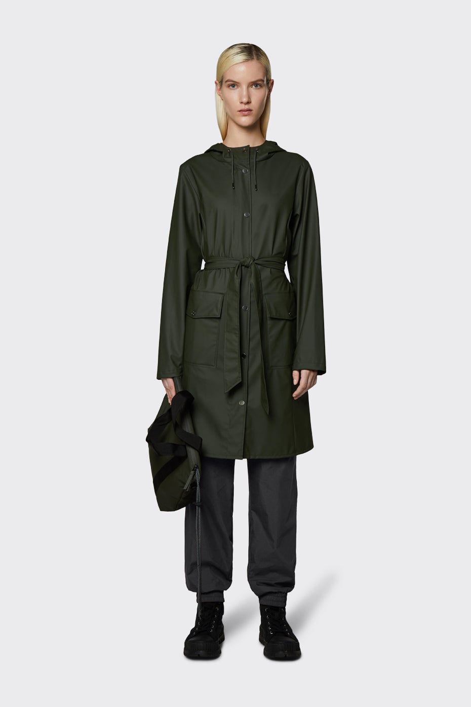 Rains | Curve Long Jacket - Green