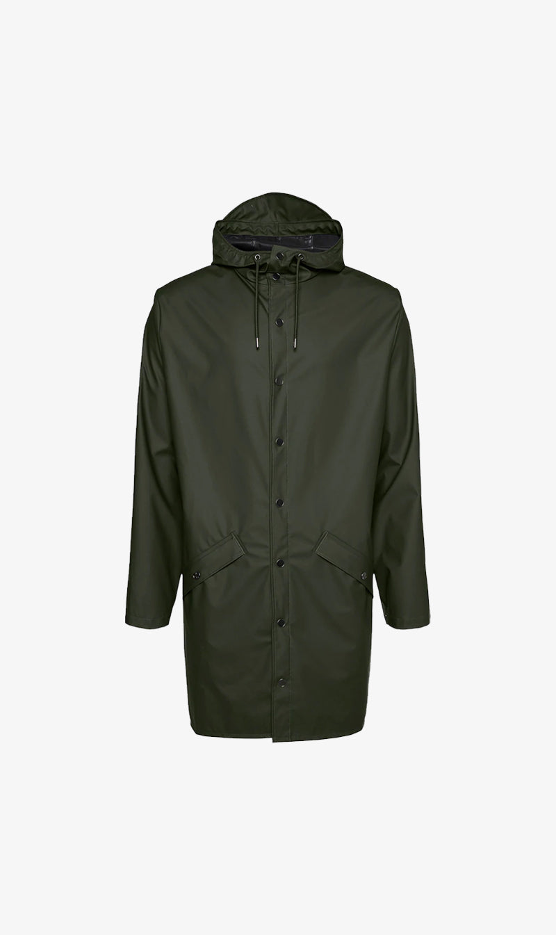 RAINS Long Jacket Green – Sisters Co