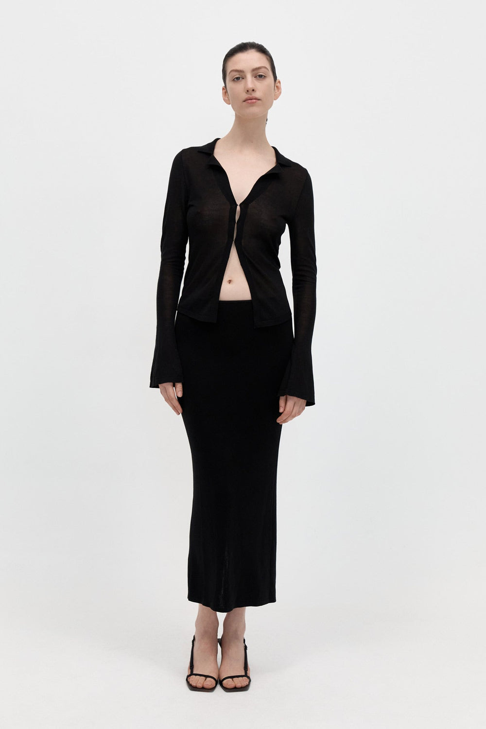 St. Agni | Low Waist Knit Skirt - Black