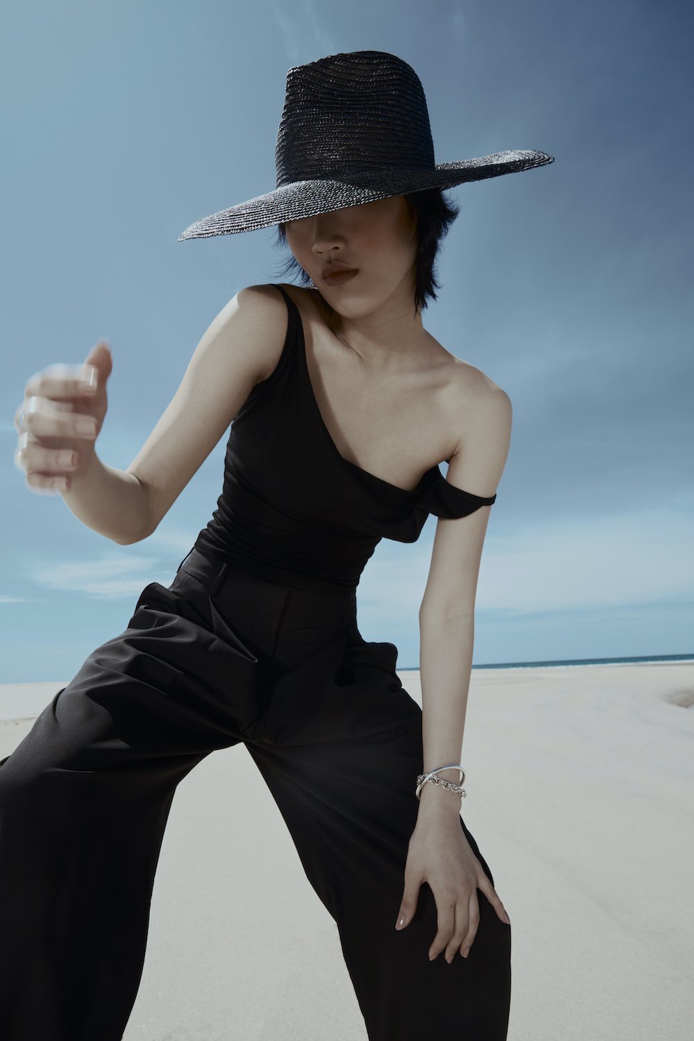 Rebe | Milan Wide Brim Hat - Black