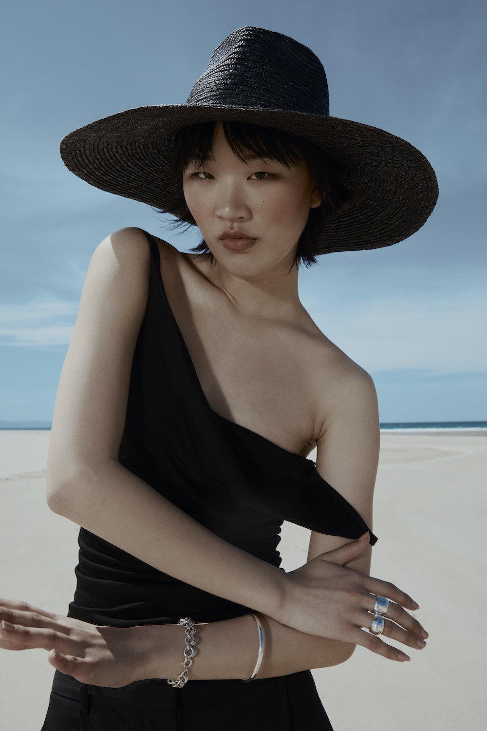 Rebe | Milan Wide Brim Hat - Black