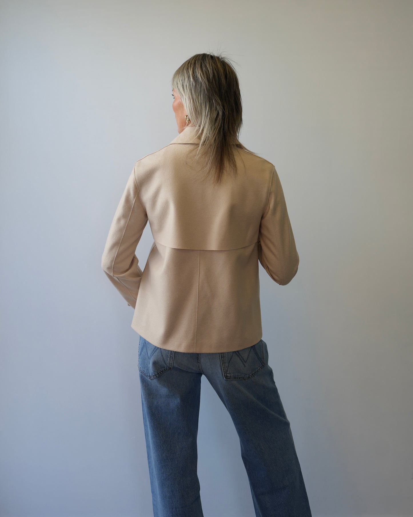 Harris Wharf London | Cropped Trench Light Pressed Wool - Cream
