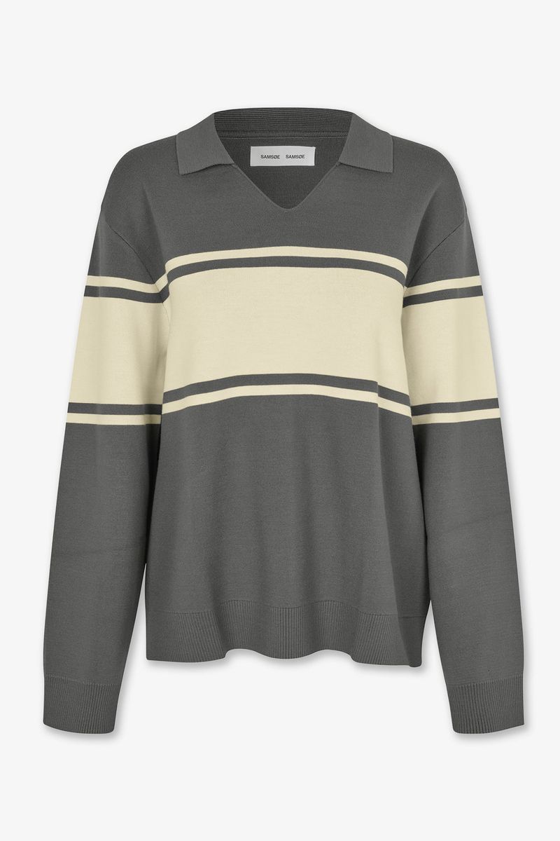 Samsoe Samsoe | Saanne Polo - Gunmetal Wide St.