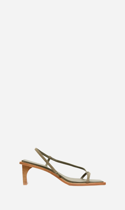 St. Agni | Suede Strap Heel - Kelp