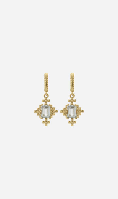 Zoe & Morgan | Reya Earrings - Gold White Topaz