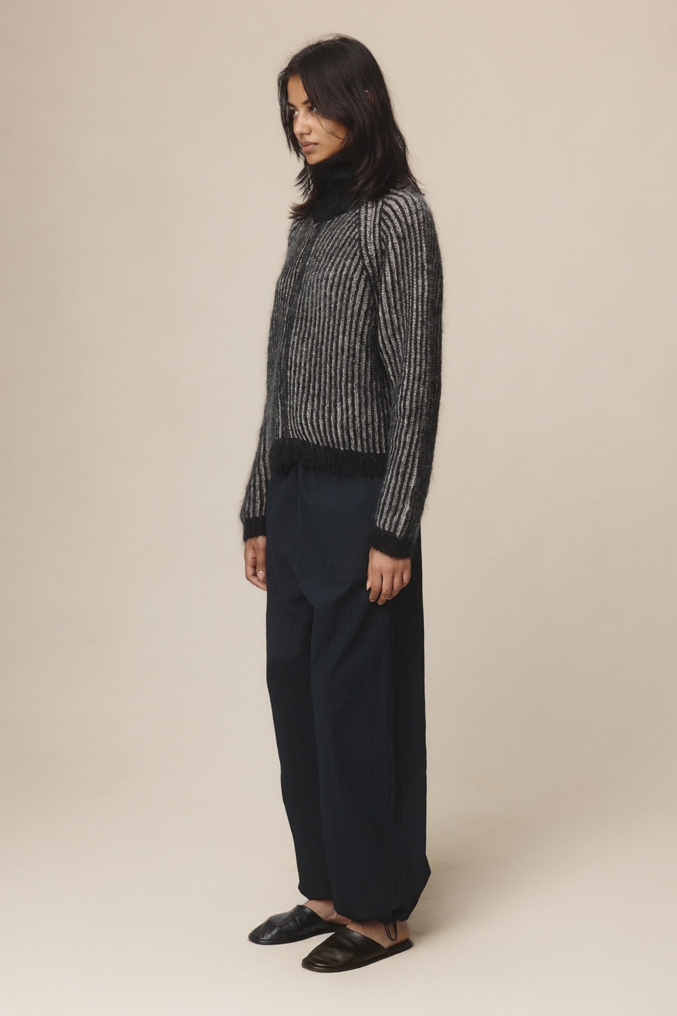 Marle | Oscar Cardigan - Black / Greige