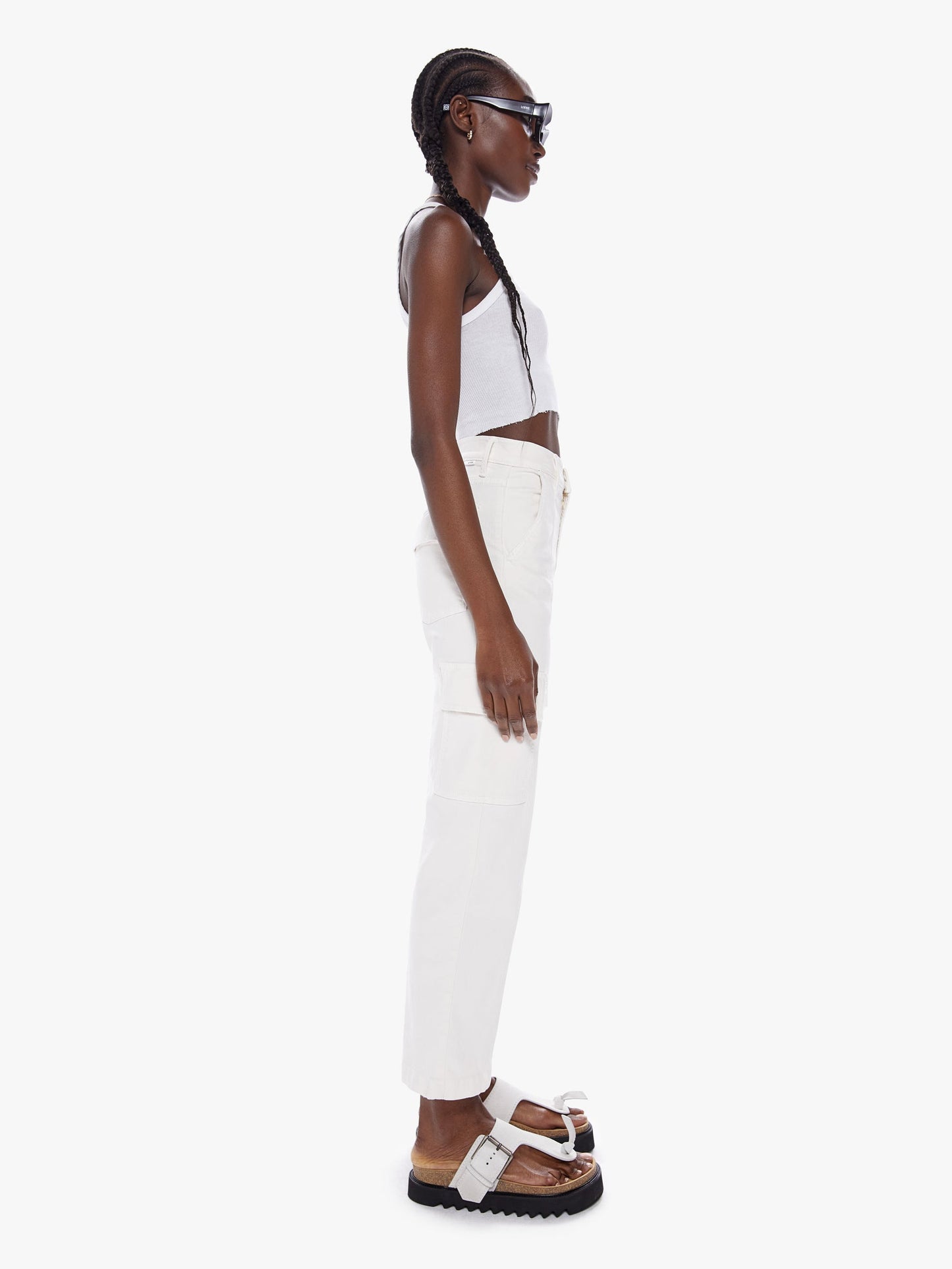 Mother | The Rambler Cargo Ankle -Cream Puffs