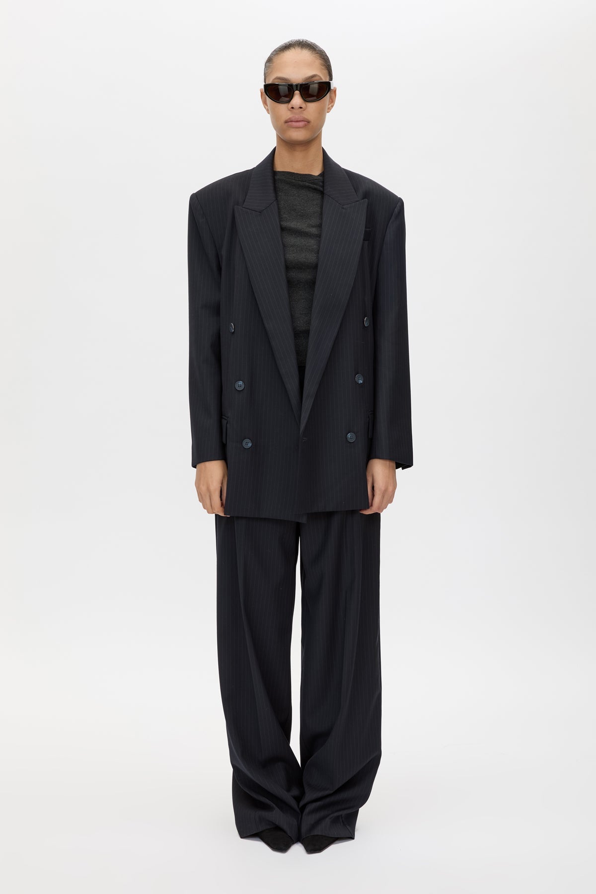 Camilla & Marc | Orban Oversized Blazer - Navy Pinstripe