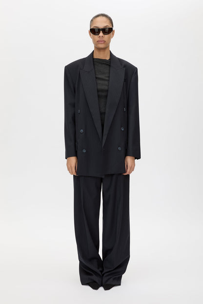 Camilla & Marc | Orban Oversized Blazer - Navy Pinstripe