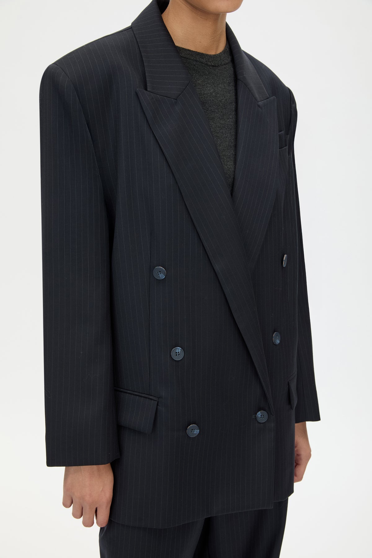Camilla & Marc | Orban Oversized Blazer - Navy Pinstripe