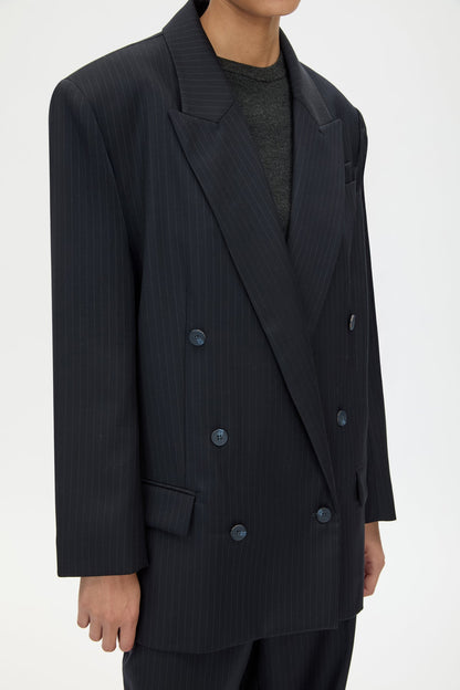 Camilla & Marc | Orban Oversized Blazer - Navy Pinstripe