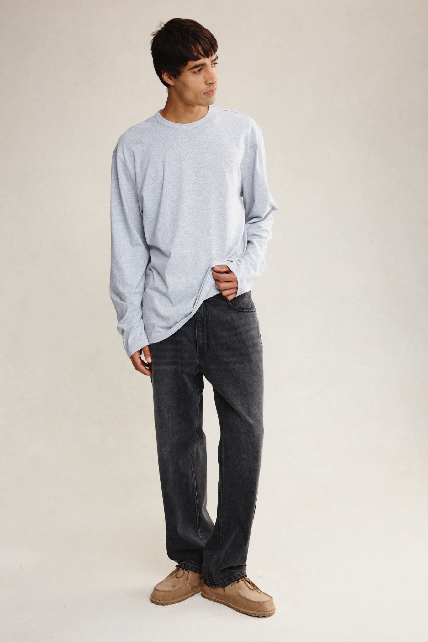 Marle | Kosta Long Sleeve Tee - Grey Marle
