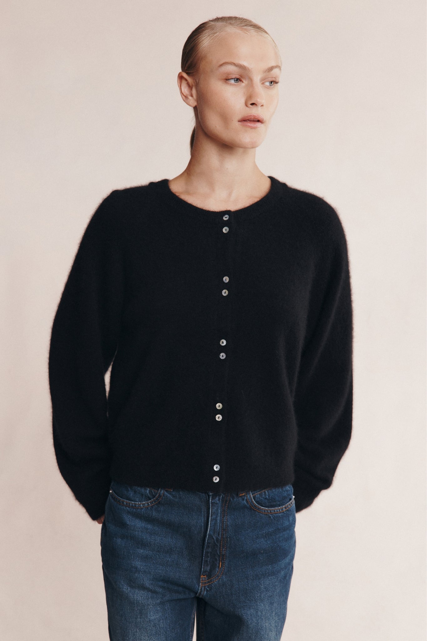 Marle | Babette Cardigan Cashmere Cotton - Black