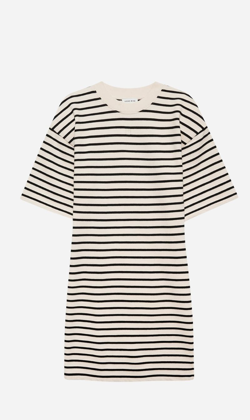 Anine Bing | Mona Dress - Black Stripe French Terry