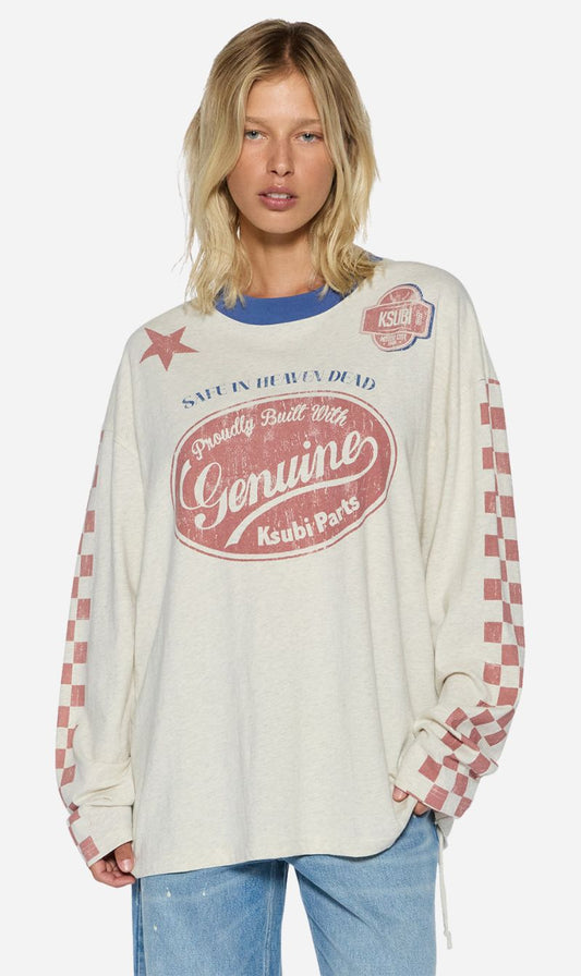 Ksubi | Pitt Lane Ls Boyfriend Ss Tee - Oat