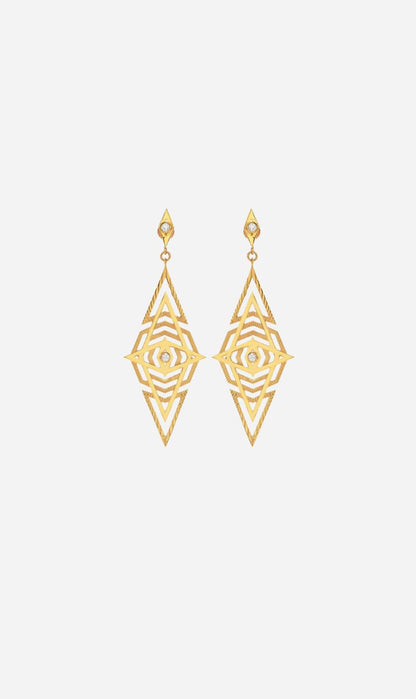 Zoe & Morgan  | Volcano Earrings - Gold/White Topaz