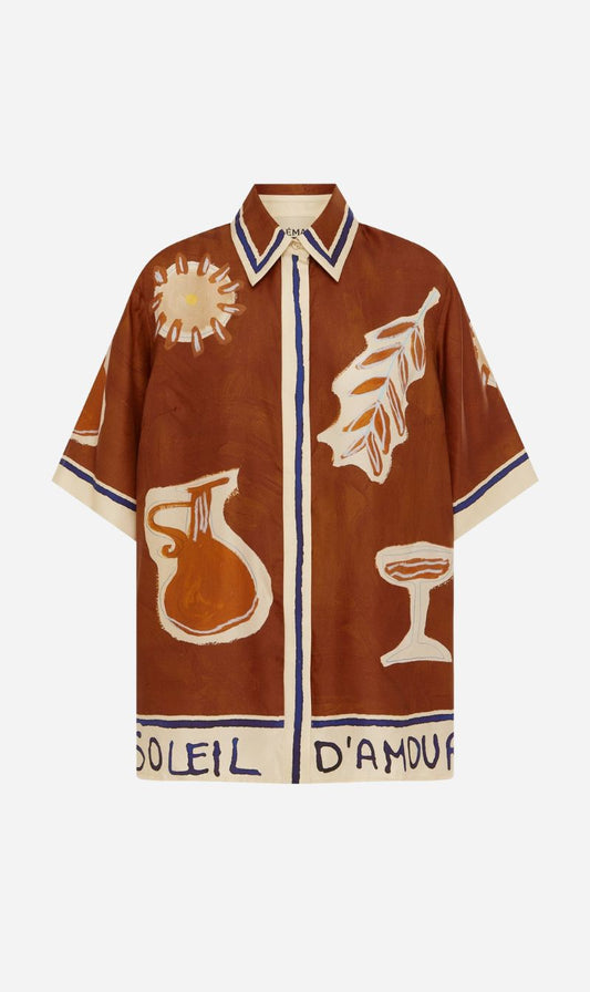 Alemais | Soleil D'Amour Silk Shirt - Rust