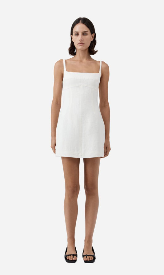 St Agni | Tailored Square Neck Mini Dress - Off White